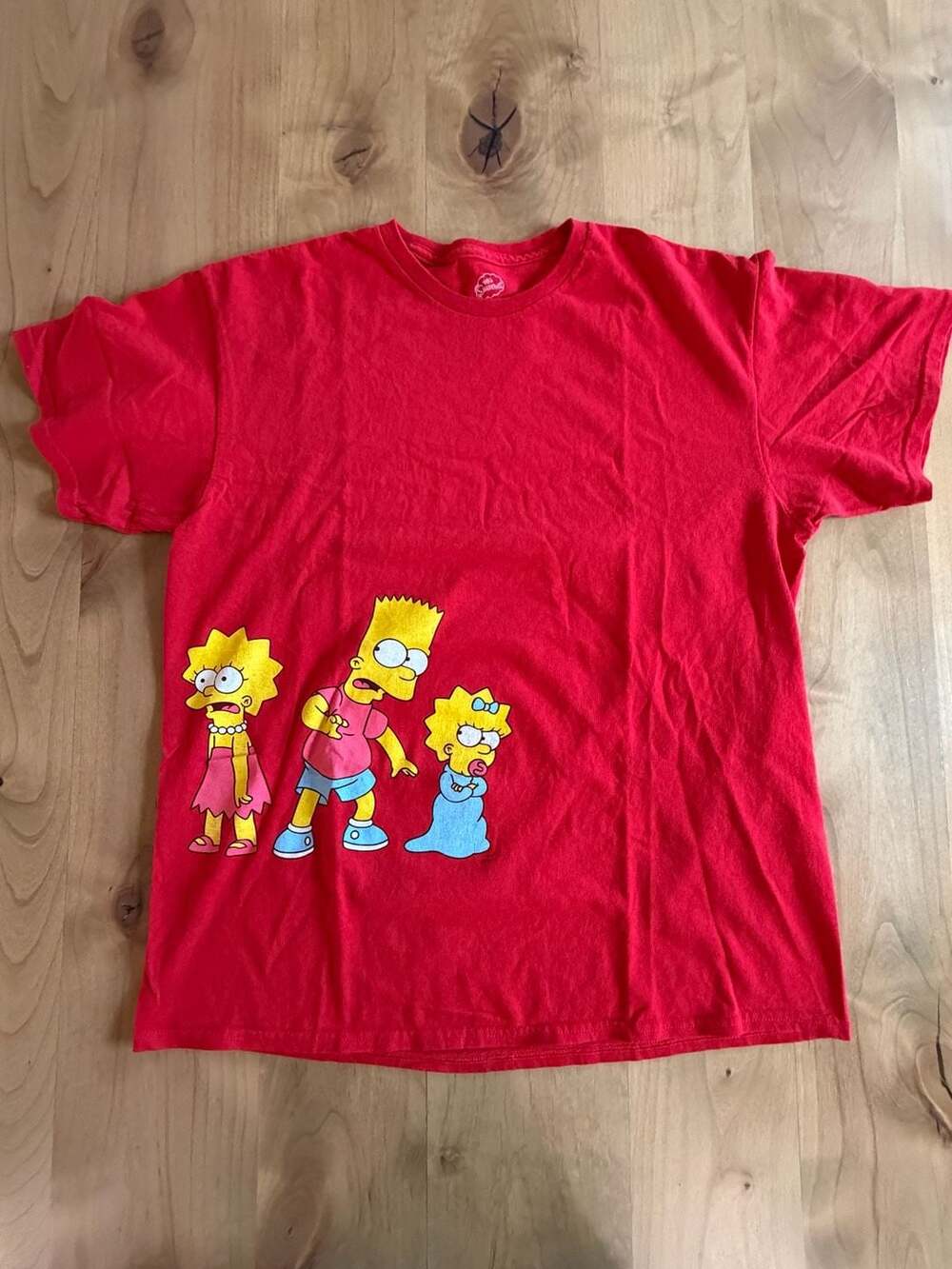 The Simpsons Graphic T-Shirt Size L Red Family Art